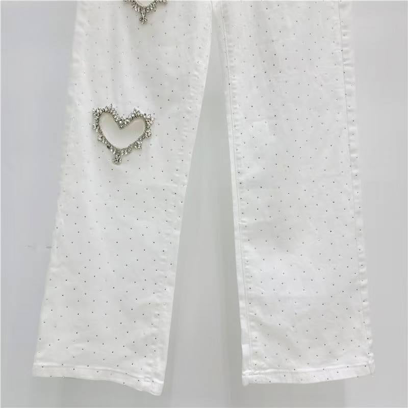 Heart white jeans