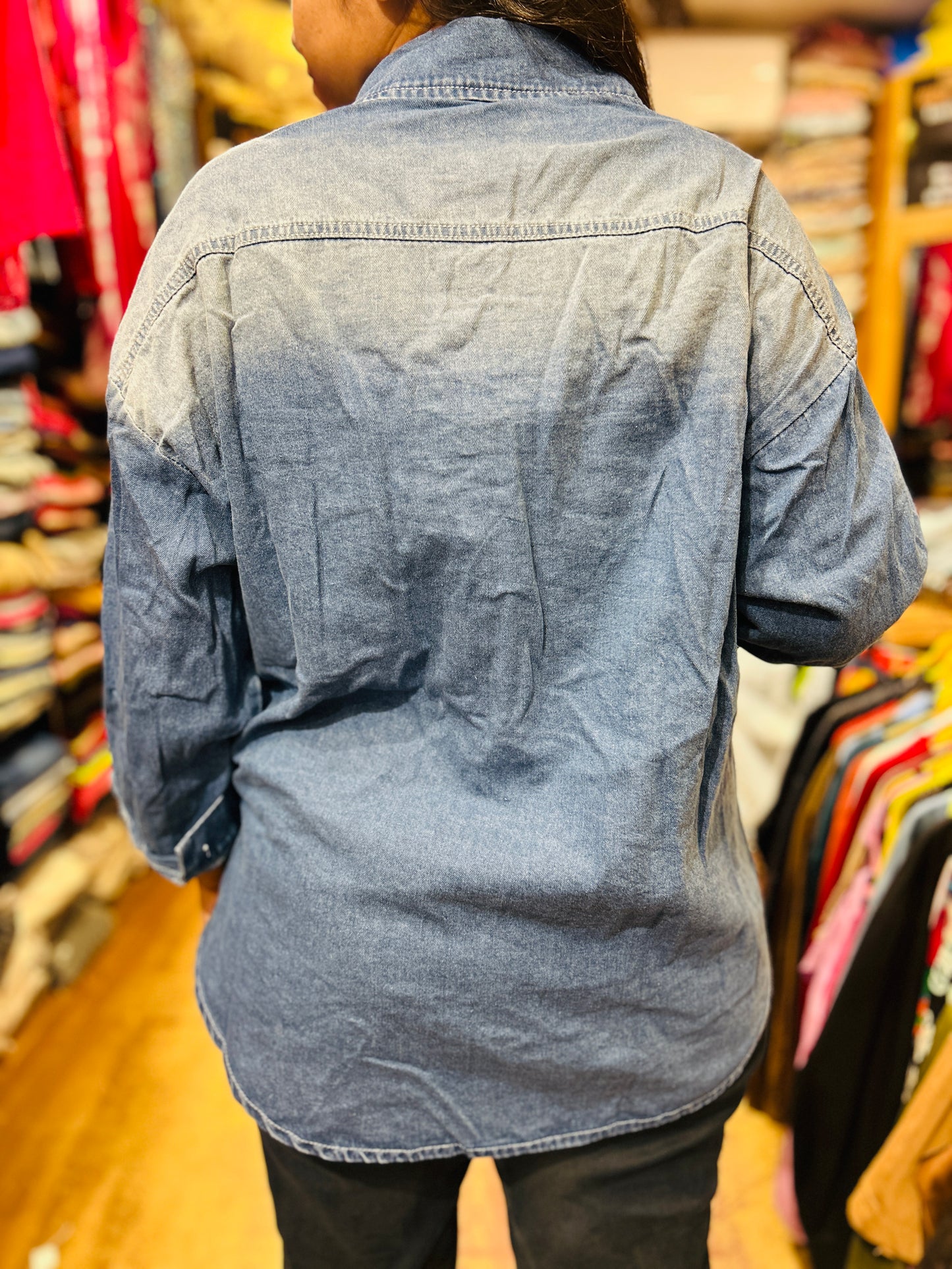 Labubu denim shirt