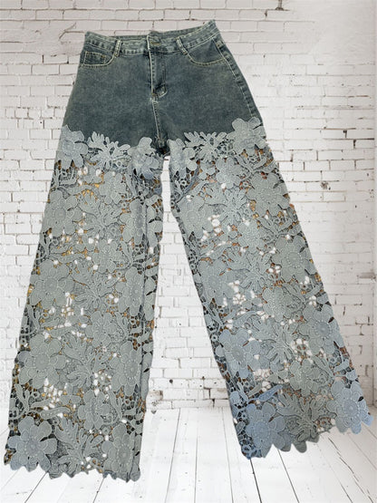 Lace jeans