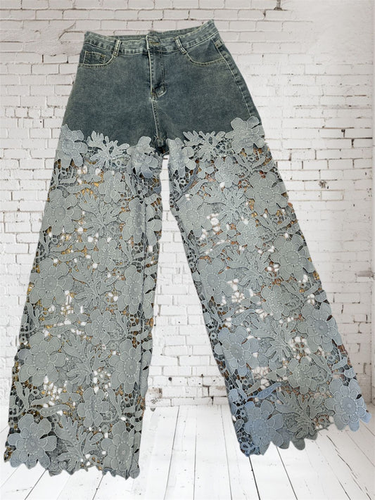 Lace jeans
