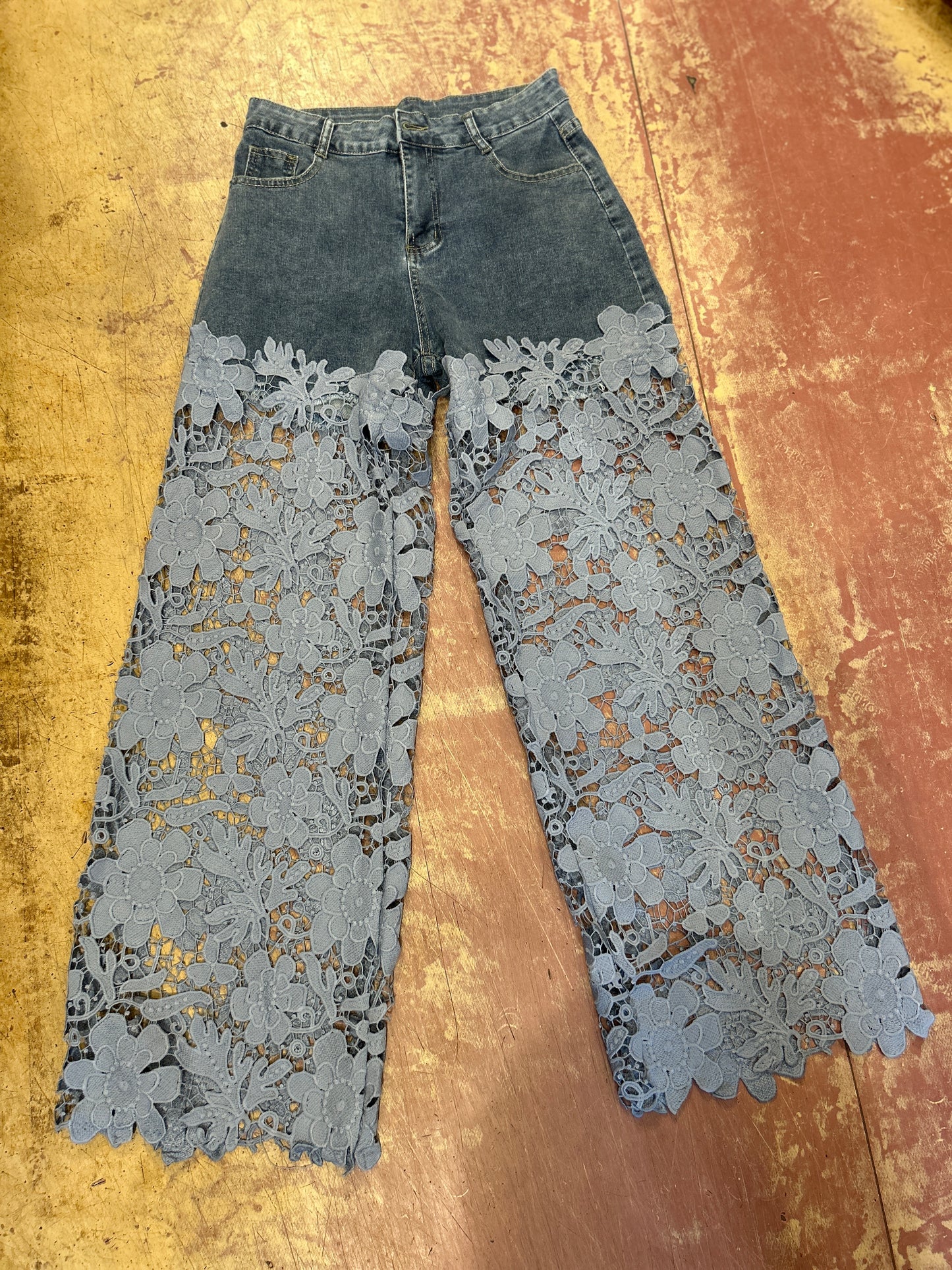 Lace jeans