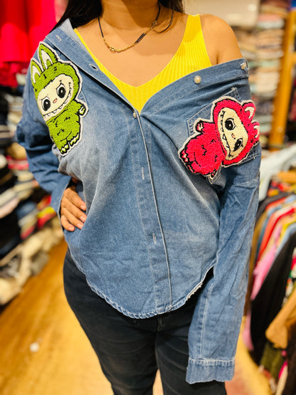 Labubu denim shirt