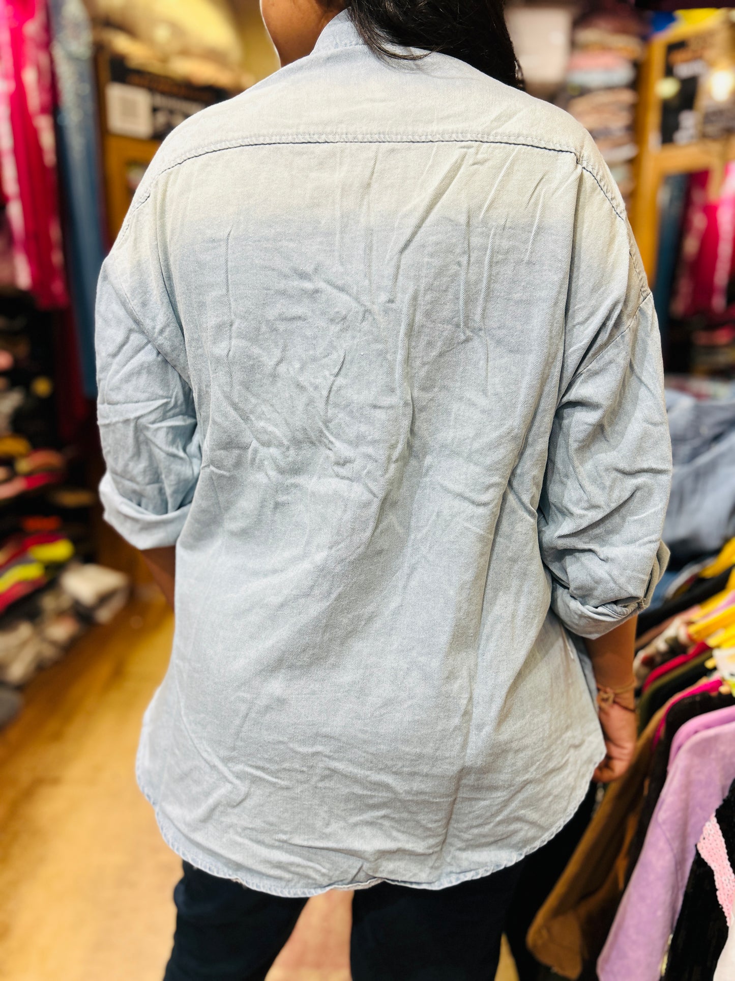 Labubu denim shirt