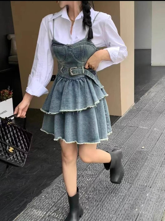 Denim shortdress