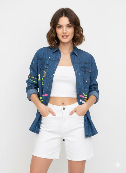 Colourful Denim Shirt