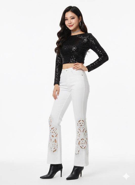 White rose jean