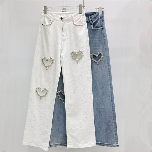 Heart white jeans