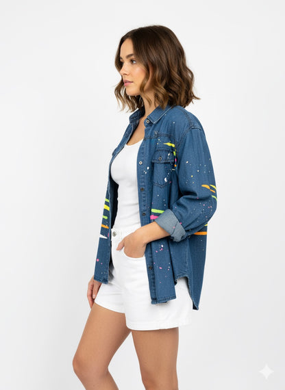 Colourful Denim Shirt