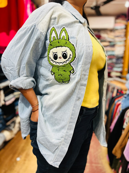 Labubu denim shirt
