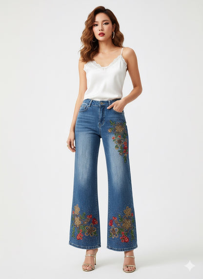 Flower party jeans