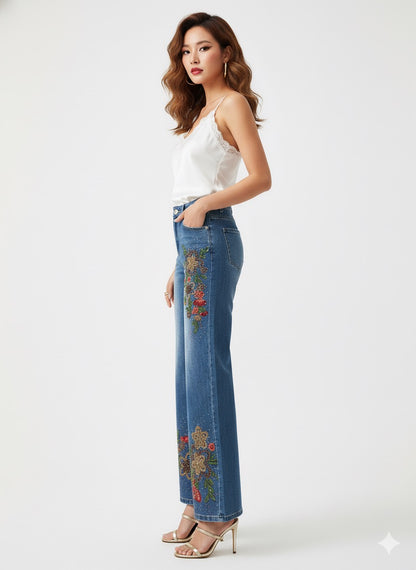 Flower party jeans